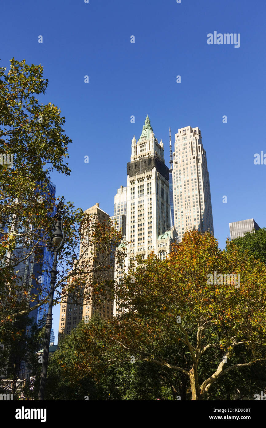 Woolworth Building, New York, Lower manhattan, downtown, United states. Stock Photo