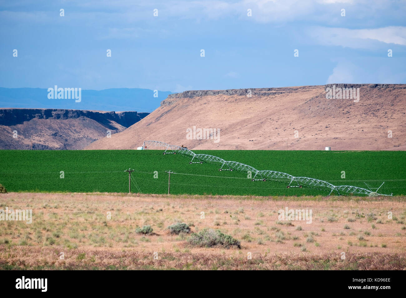 Irrigation in Snake River Valley of Idaho Stock Photo