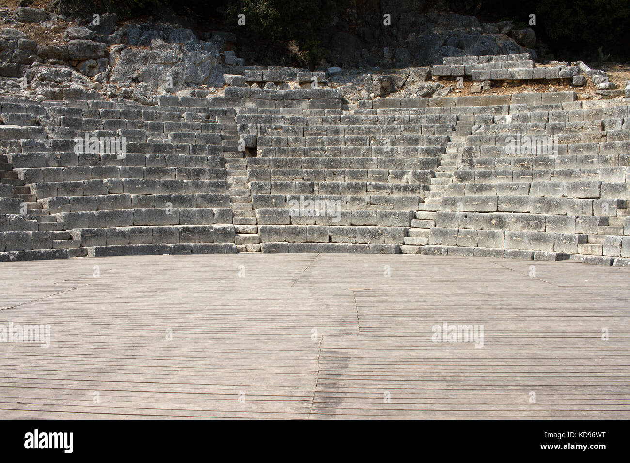 Ancient theater with empty stage background presentation concept Stock Photo