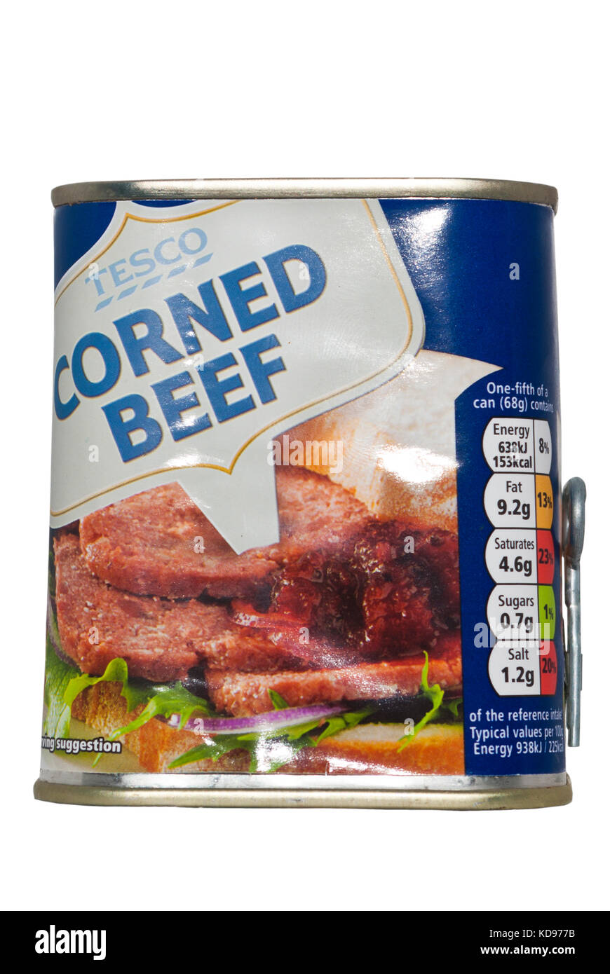 Tin Of Tesco Corned Beef Can Of Tescos Own Brand Products Stock Photo
