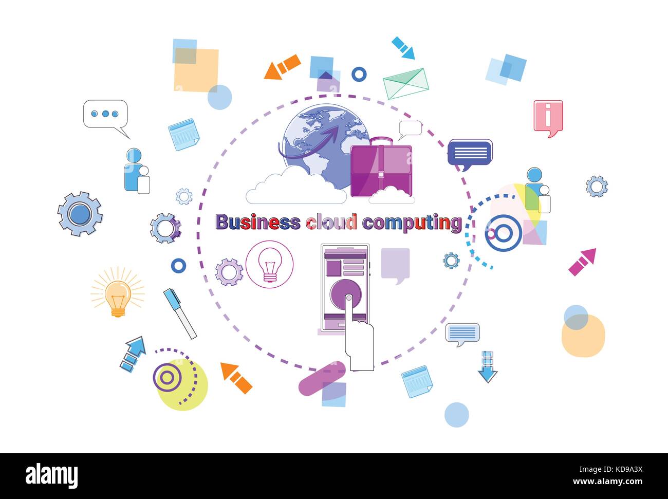 Business Cloud Computing Concept, Remote Data Storage Access Technology ...