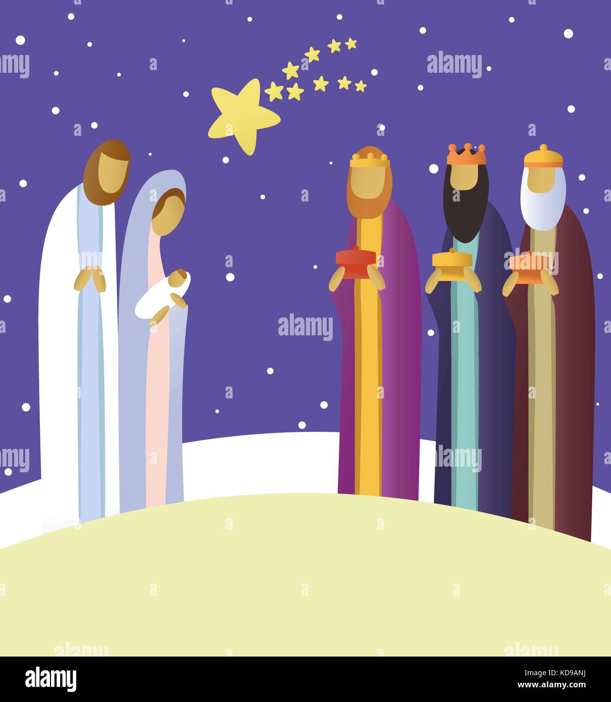 Nativity scene with Holy Family Stock Vector Image & Art - Alamy