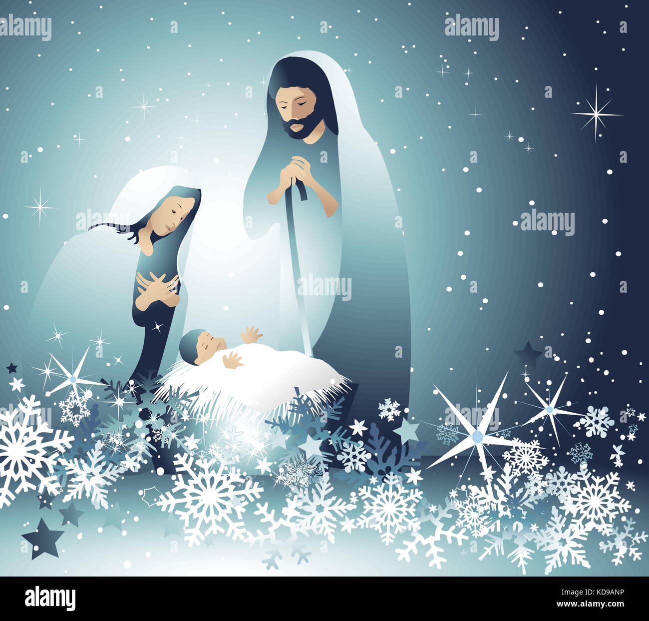 Nativity scene with Holy Family Stock Vector Image & Art - Alamy