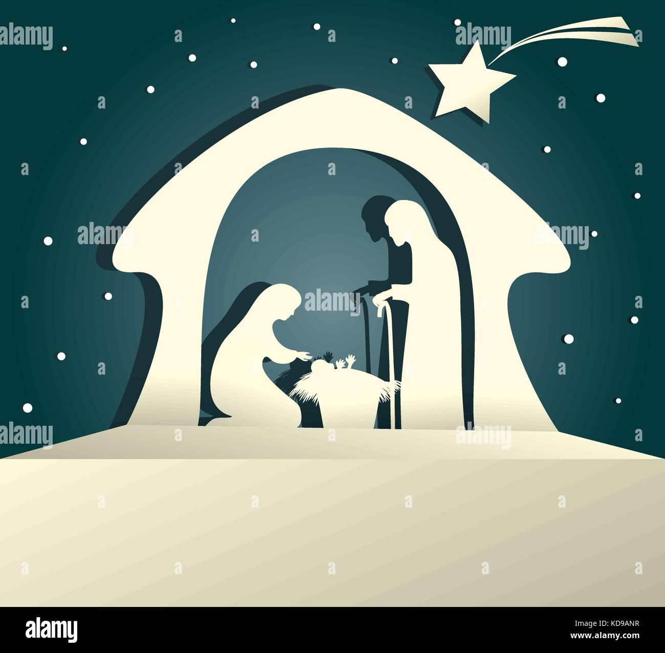 Nativity scene with Holy Family Stock Vector Image & Art - Alamy