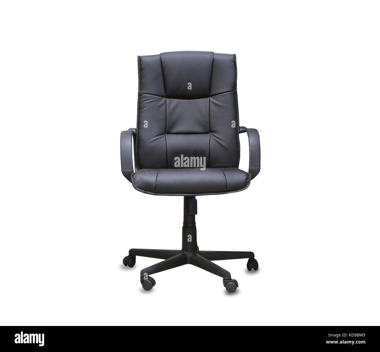 The office chair from black leather. Isolated Stock Photo Alamy