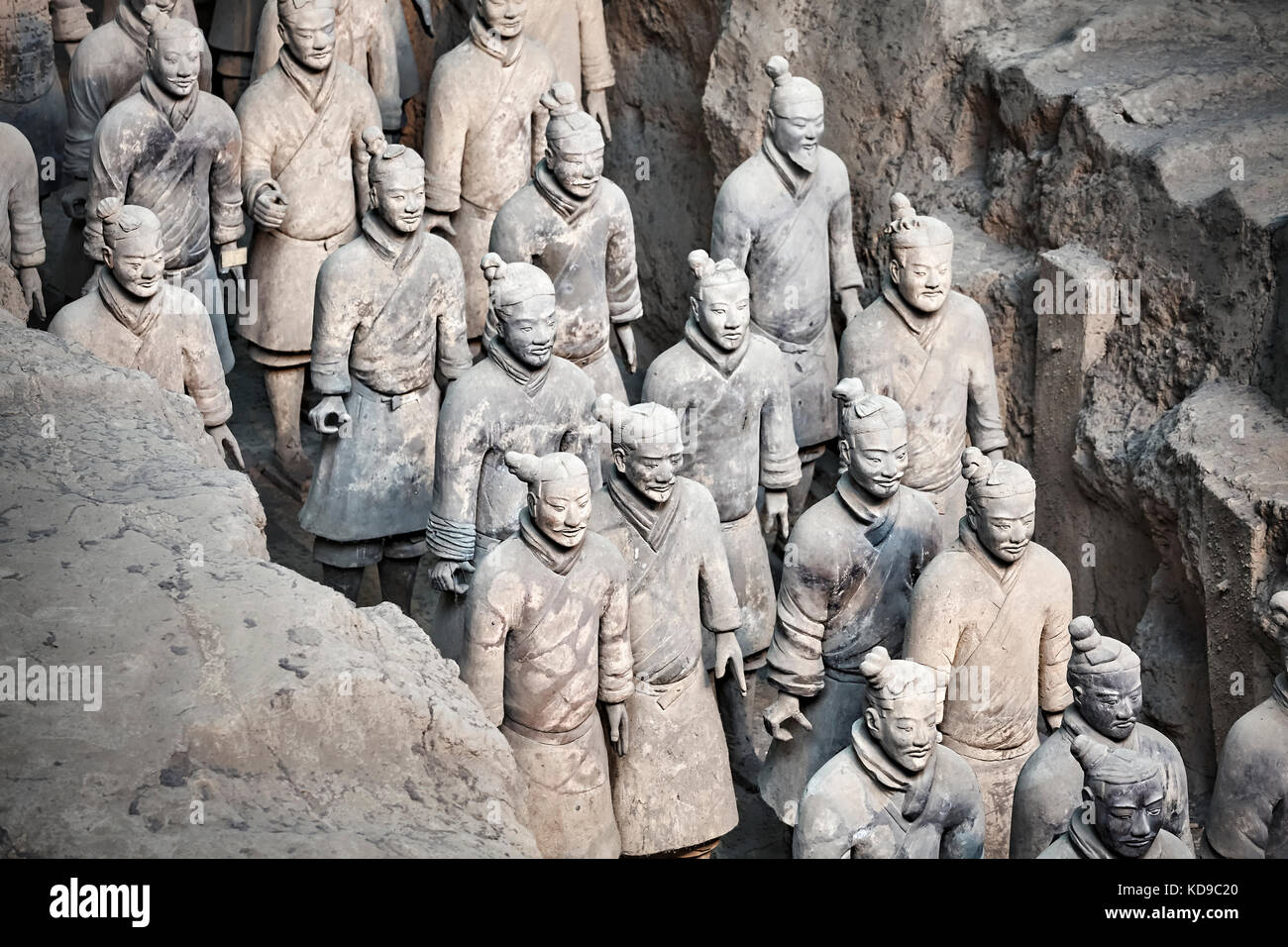 Xian, China October 4, 2017 Terracotta Army warriors. Discovered in