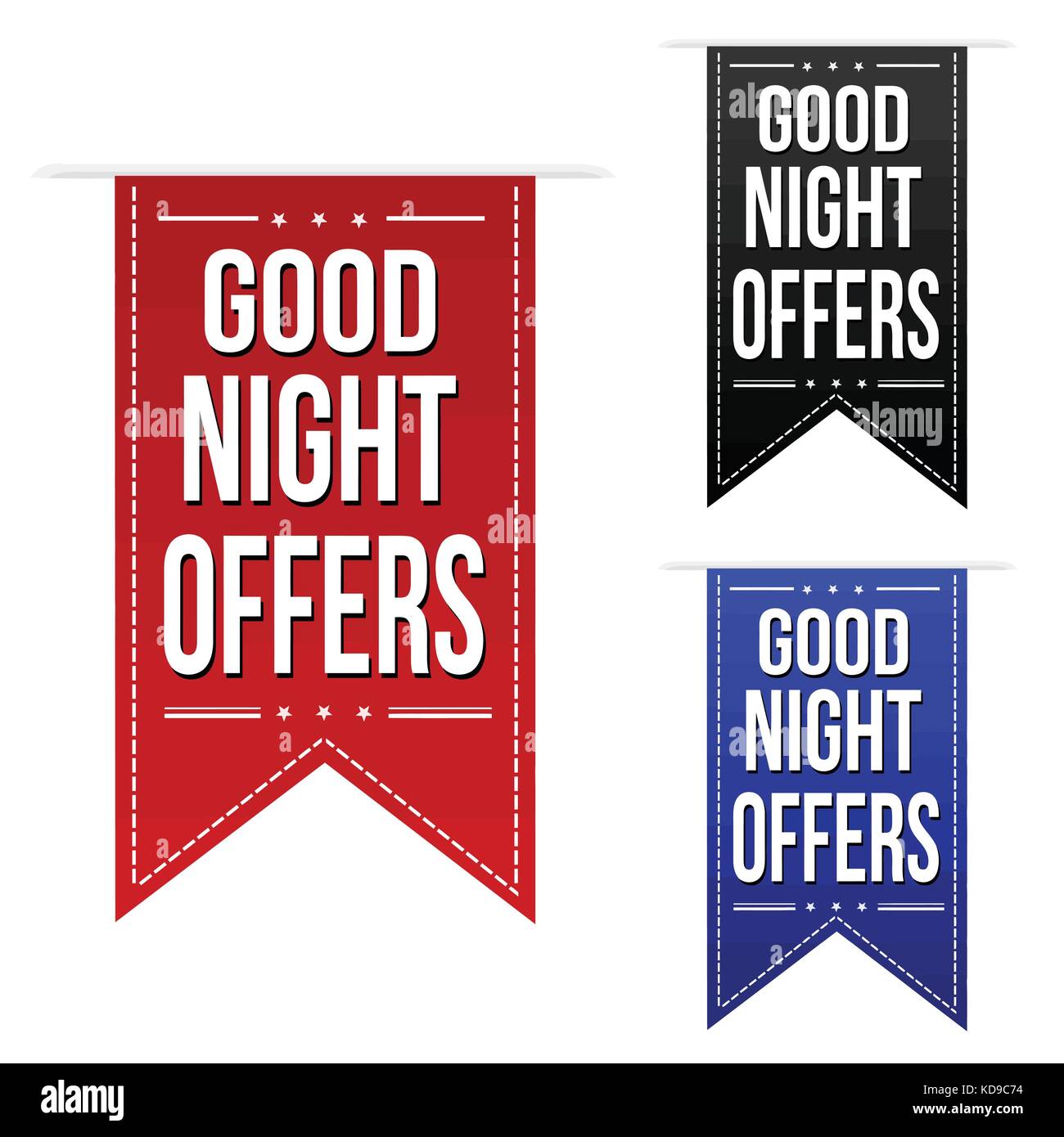 Good night offers banner design set over a white background, vector illustration Stock Vector