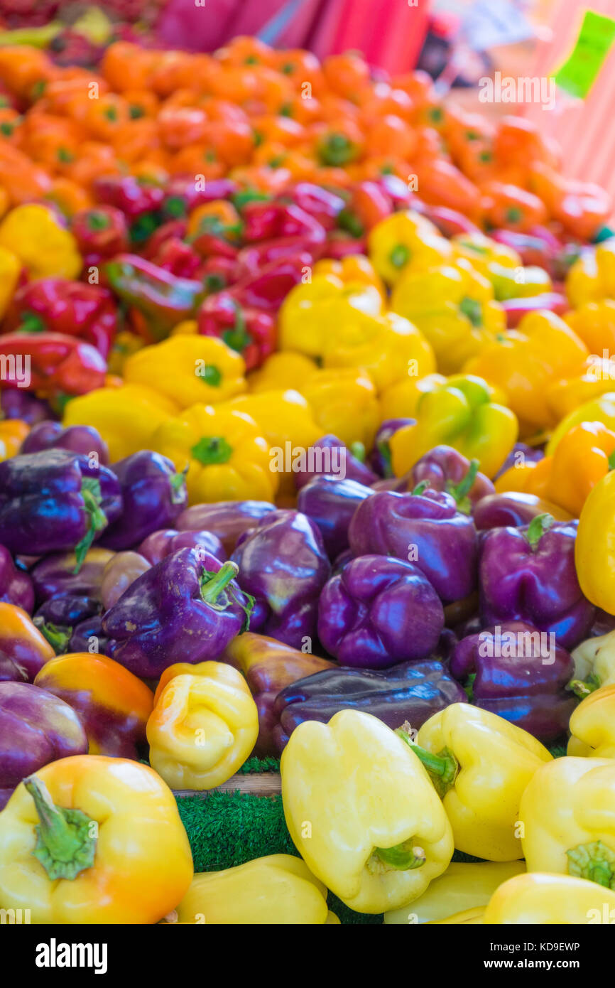 Bell Peppers on sale at a local farmers market in Calgary, Alberta ...