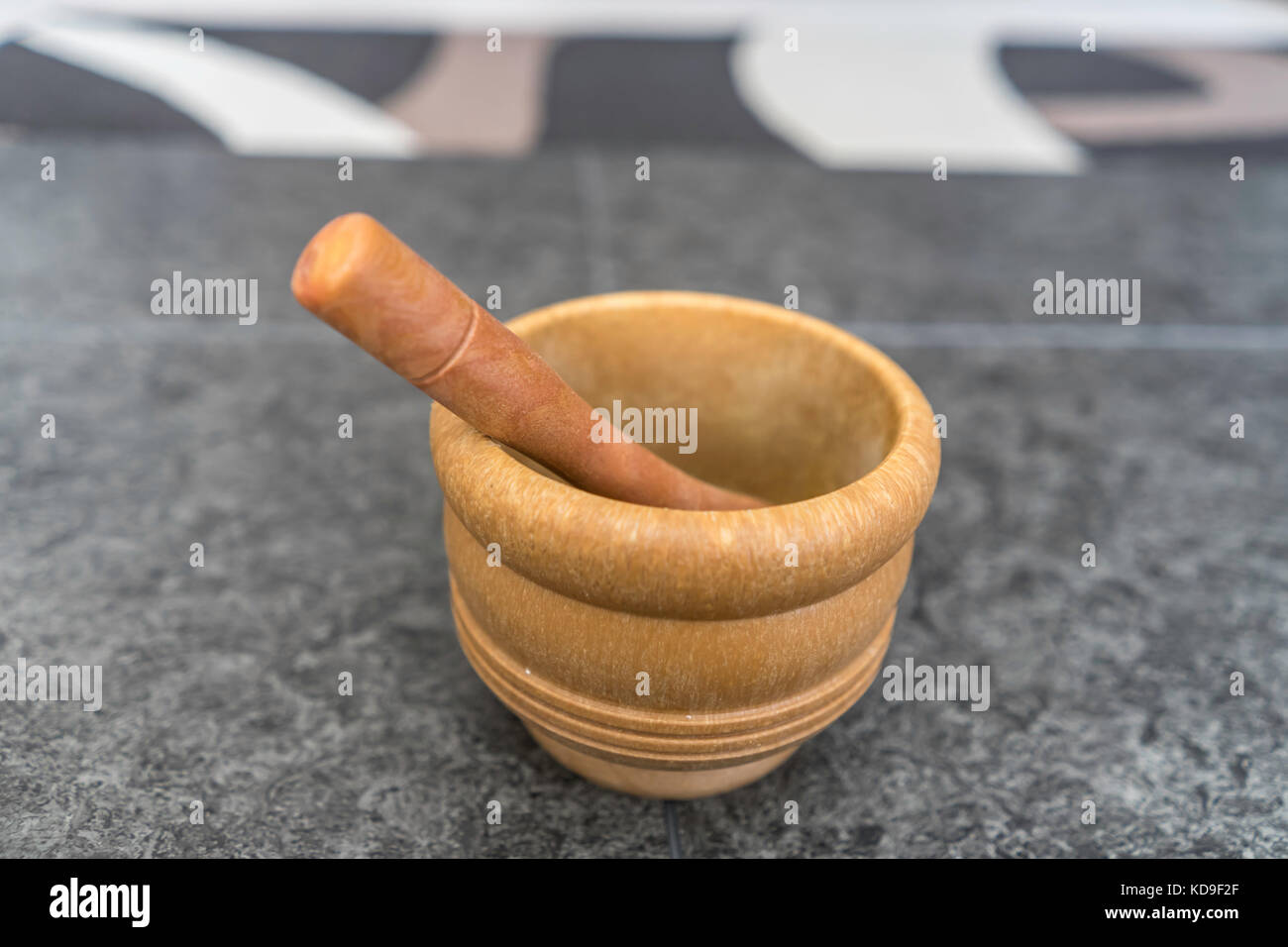 Mortar and Pestle in a kitchen Stock Photo Alamy