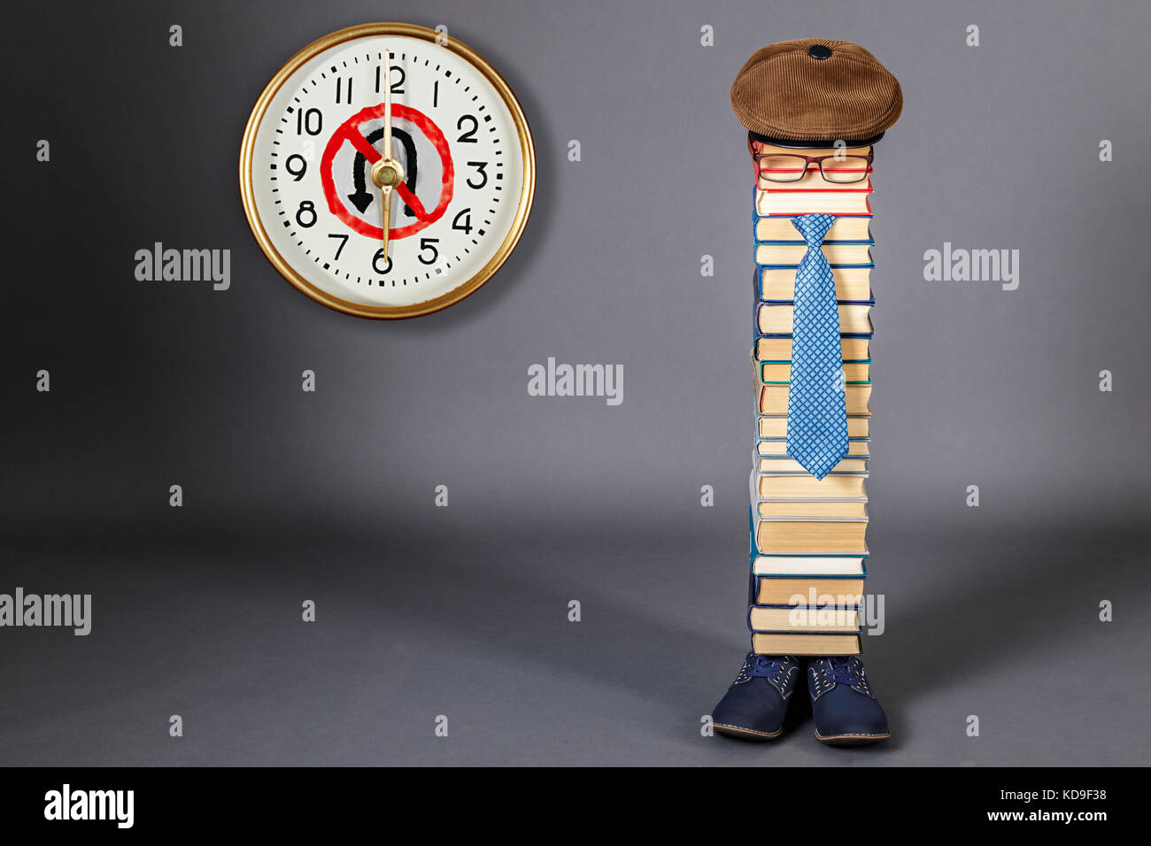 Funny education concept. Impossibility to return the bright school years Stock Photo