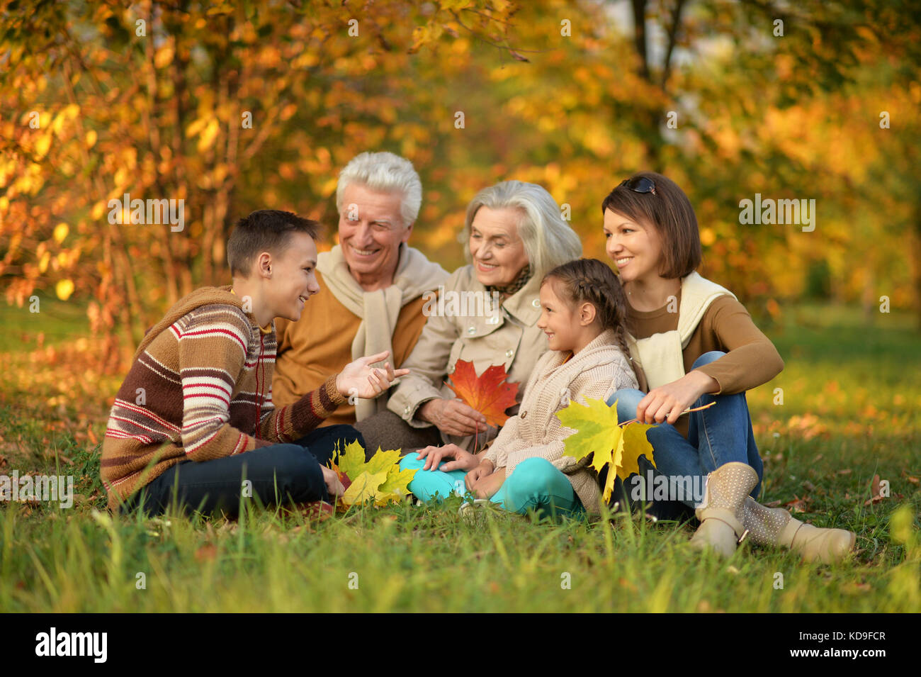 Big family having fun Stock Photo - Alamy