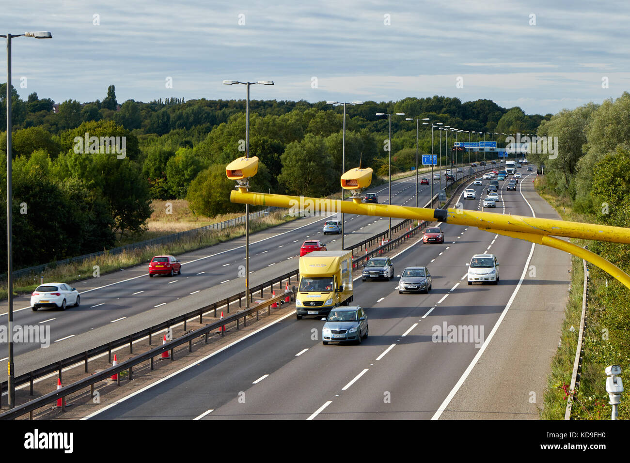 Birmingham,UK - August 27 2017: Traffic on British motorway M5 near West Bromwich Stock Photo