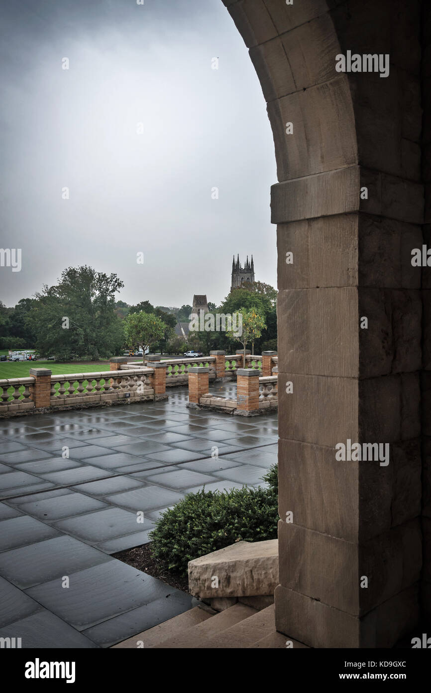 View on patio, Cairnwood Estate, Bryn Athyn Historic District