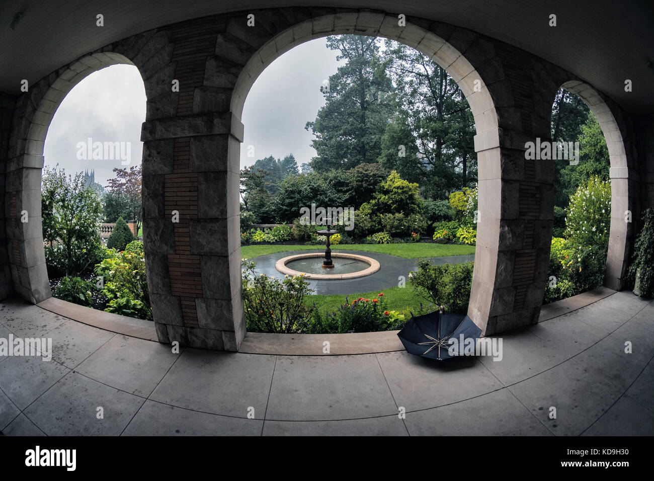 Fountain in the garden, Cairnwood Estate, Bryn Athyn Historic District