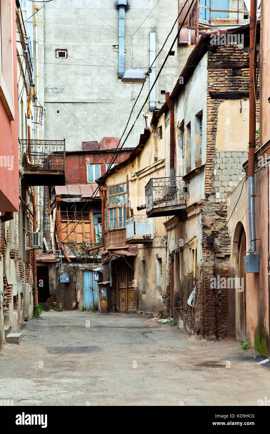 Old houses in Tbilisi, Georgia Stock Photo