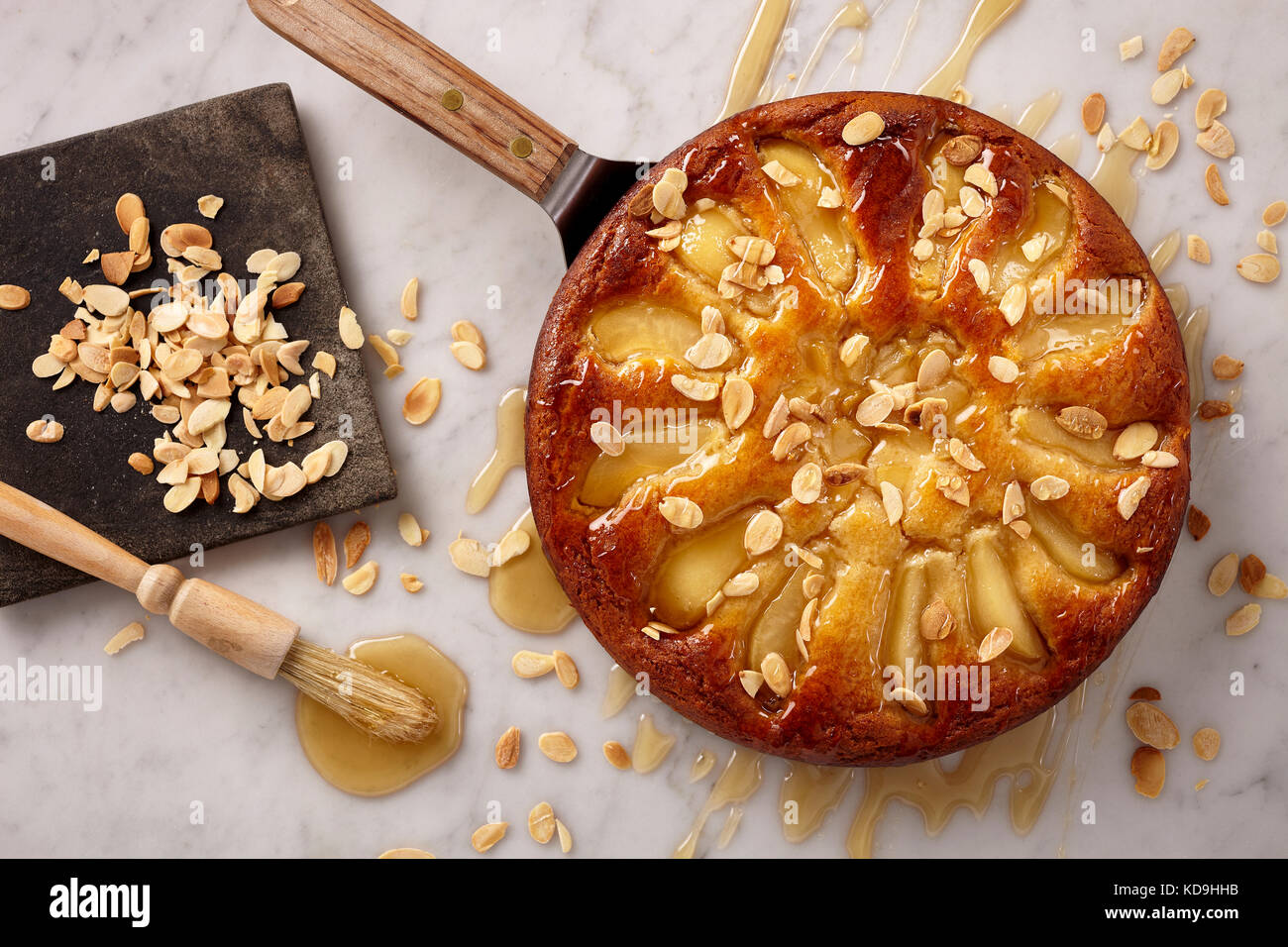 Cardamom pear honey cake Stock Photo Alamy