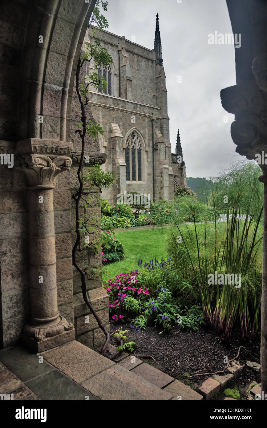 Architecture detail of Bryn Athyn Cathedral, Bryn Athyn Historic