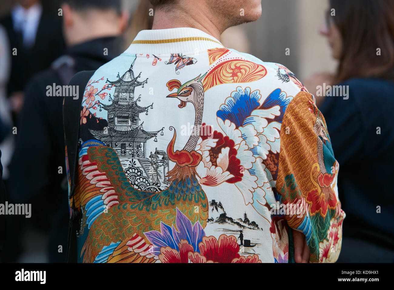 Floral Rose Print Men's Bomber Jacket