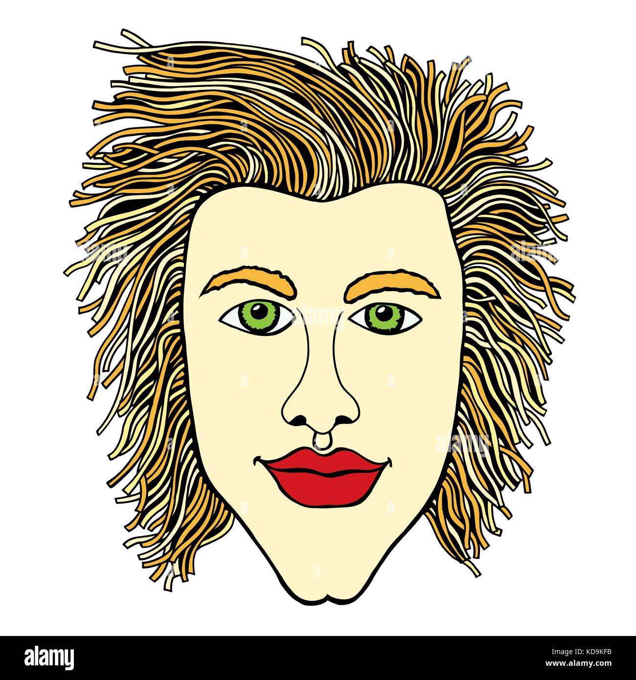 Colored Vector Art Inspired Portrait Of Bearder Man For Adult Coloring 