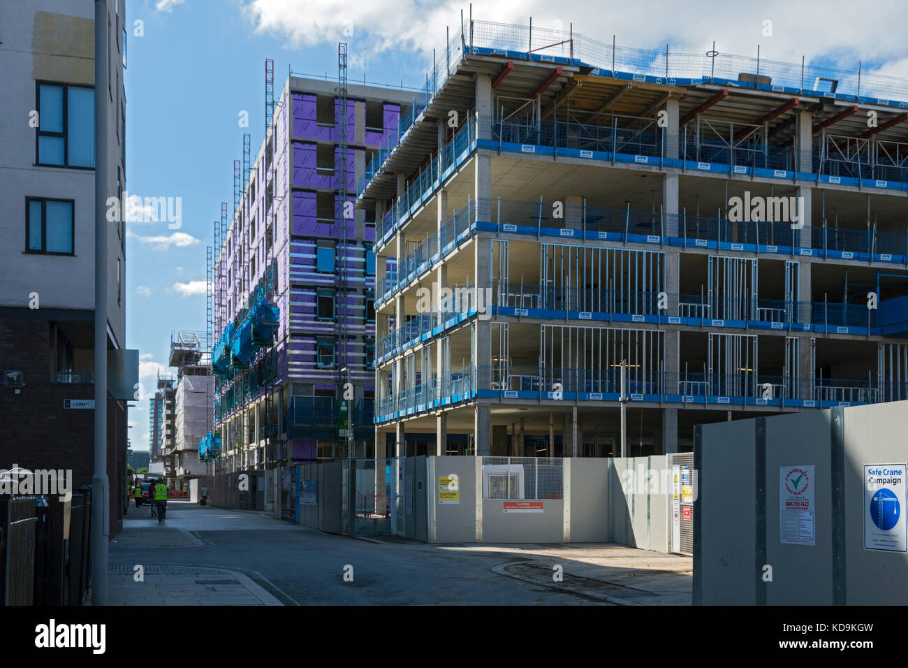 The Sawmill Court and Smith's Yard apartment blocks under construction
