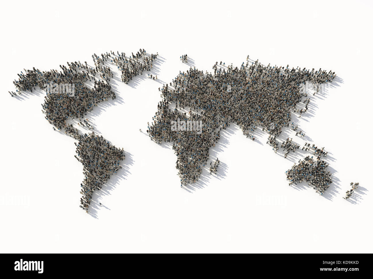 crowd  as a world map Stock Photo