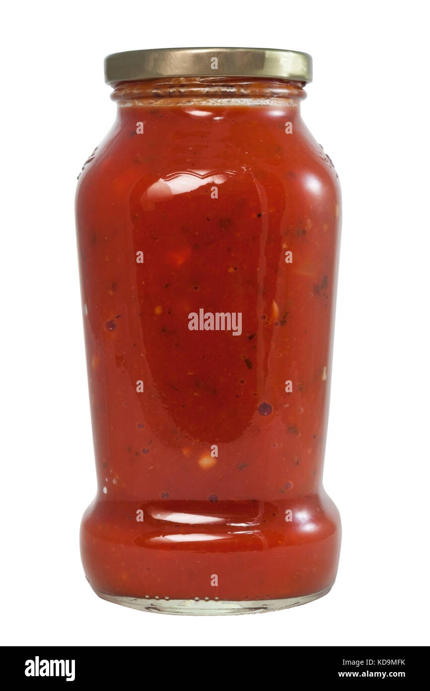 Isolated jar of spaghetti sauce Stock Photo Alamy