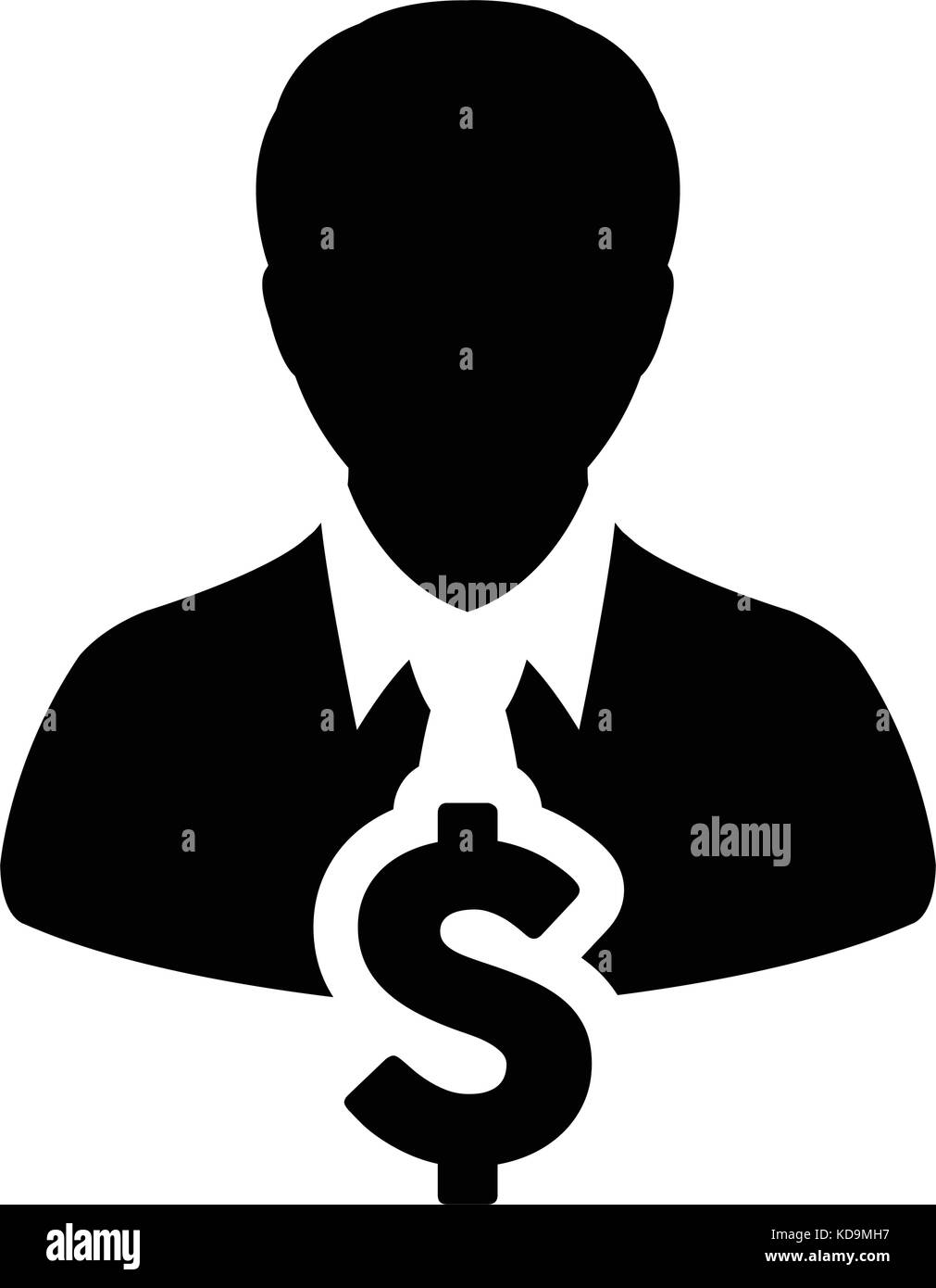Dollar Sign Icon Vector Symbol Currency With Male Person Avatar For Stock Vector Image Art Alamy