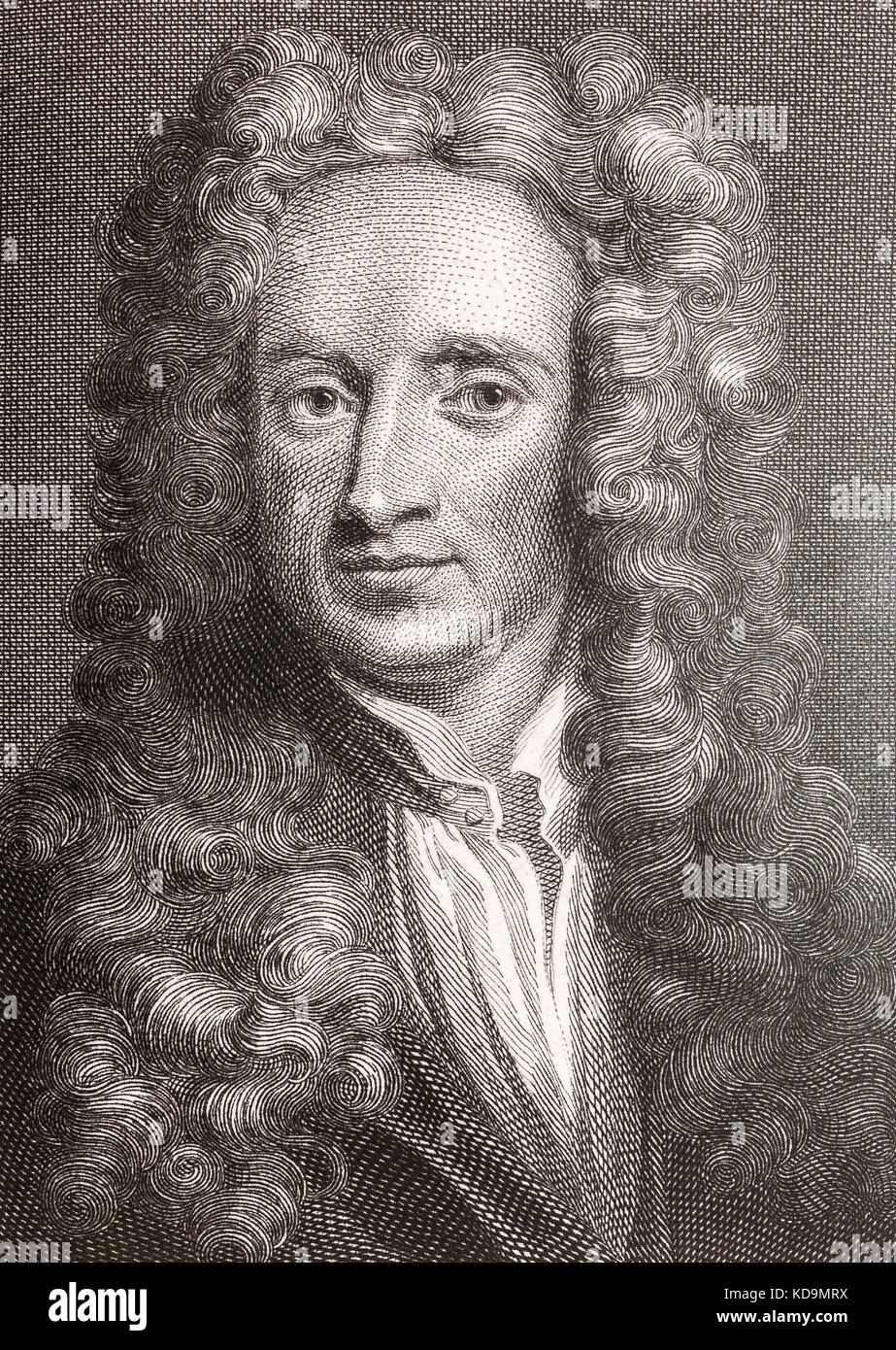 Portrait of the scientist Sir Isaac Newton Stock Photo