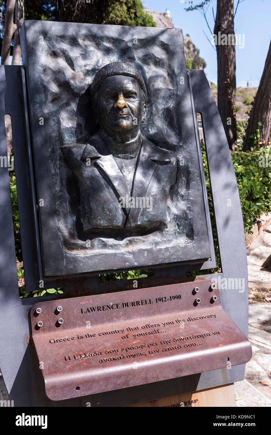 Statue writer lawrence durrell corfu hires stock photography and images Alamy