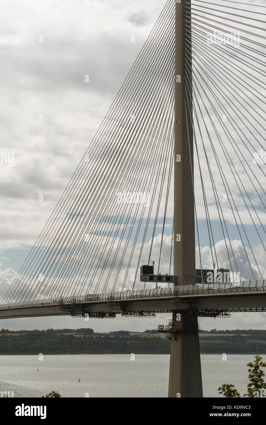 Queensferry crossing over river Forth, Queensferry, Scotland, UK Stock