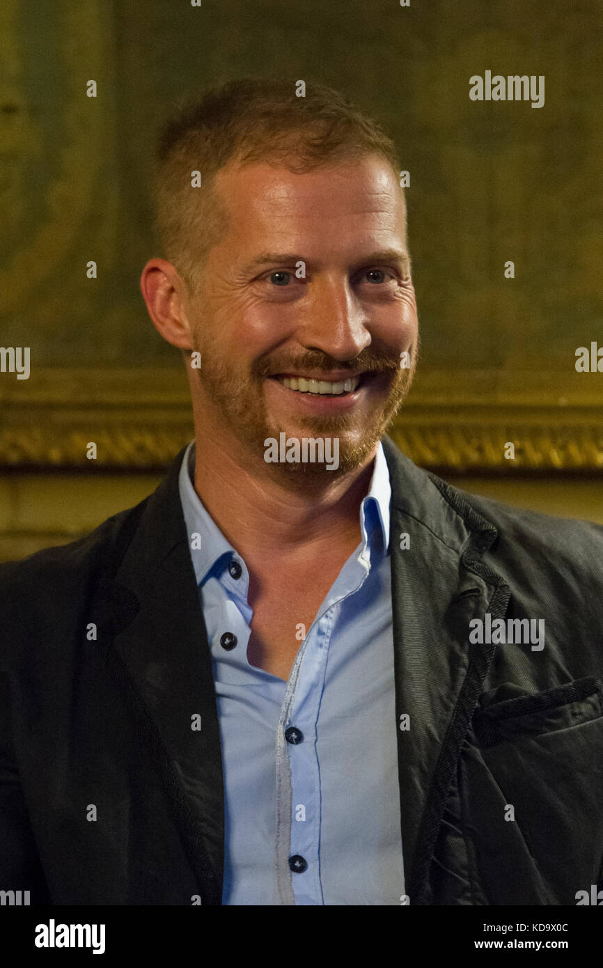 Torino, Italy. 11th Oct, 2017. American novelist and writer Andrew Sean Greer during a book launch in Torino (Italy). Credit: Marco Destefanis/Alamy Live News Stock Photo