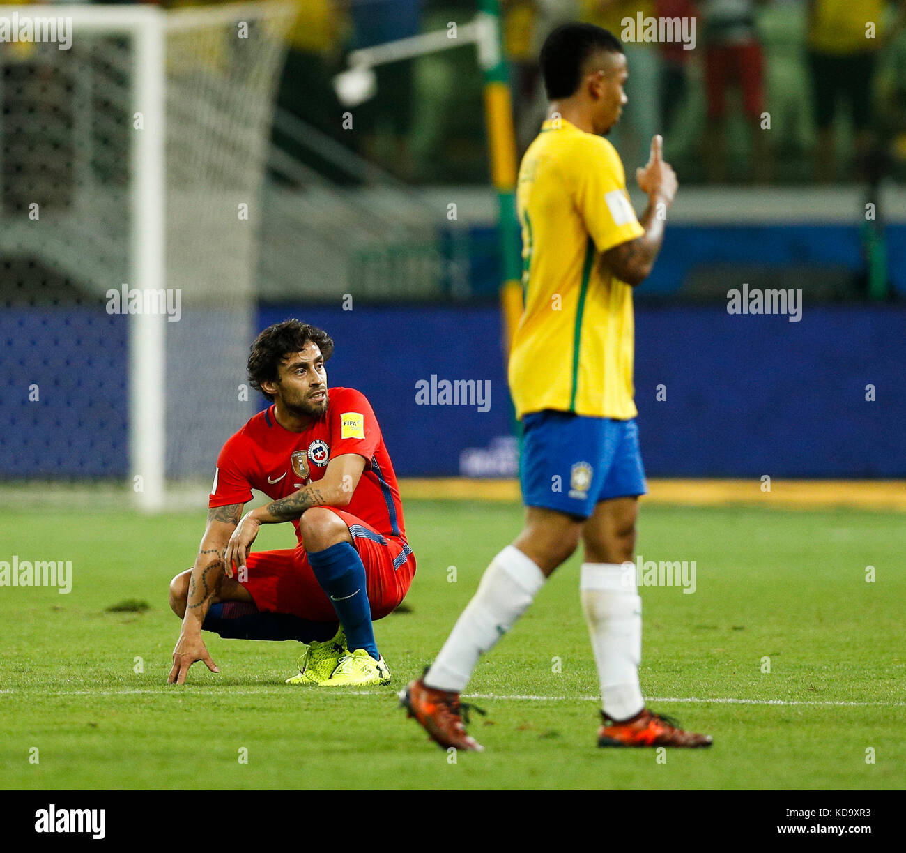 SÃO PAULO, SP - 10.10.2017: BRASIL X CHILE - Jorge Valdivia of Chile during a match between Brazil and Chile valid for the last round of the World Cup Qualifiers Russia 2018, held at Allianz Parque in the neighborhood of Barra Funda, west of the capital. (Photo: Marcelo Machado de Melo/Fotoarena) Stock Photo