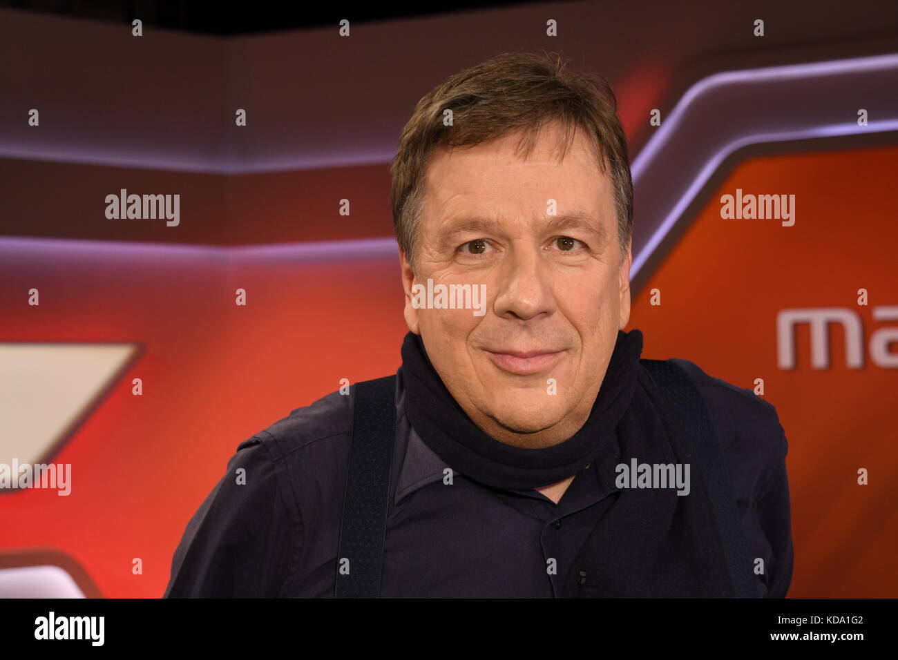 Cologne, Germany. 11th Oct, 2017. Meteorologist Jorg Kachelmann as guest in the ARD talk show 'Maischberger' in Cologne, Germany, 11 October 2017. Credit: Horst Galuschka/dpa/Alamy Live News Stock Photo
