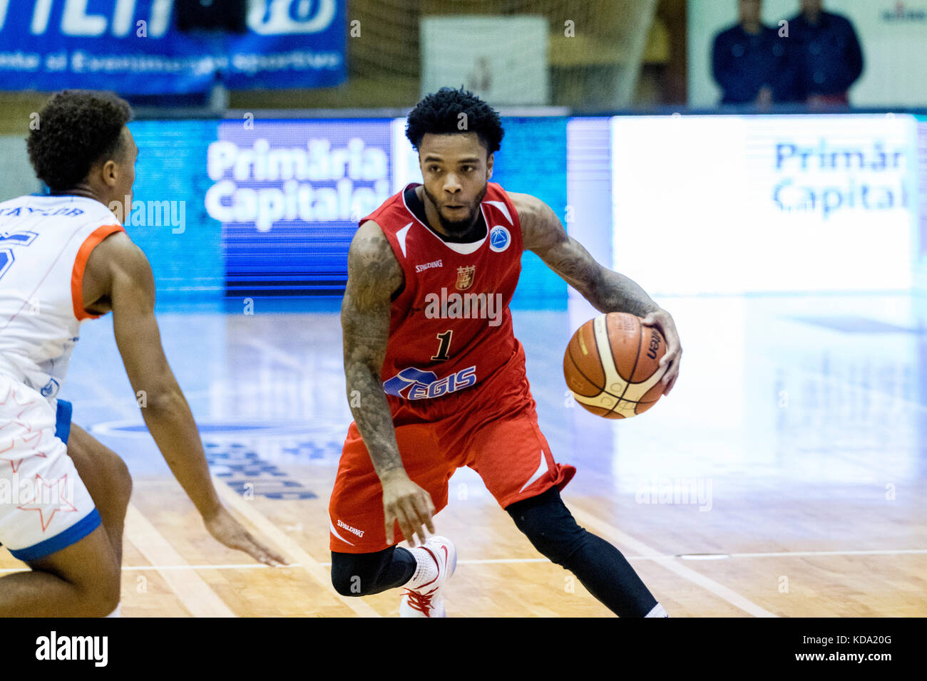 October 11, 2017: Marquis Wright #1 (Egis Kormend) during the FIBA Europe  Cup 2017-2018, game