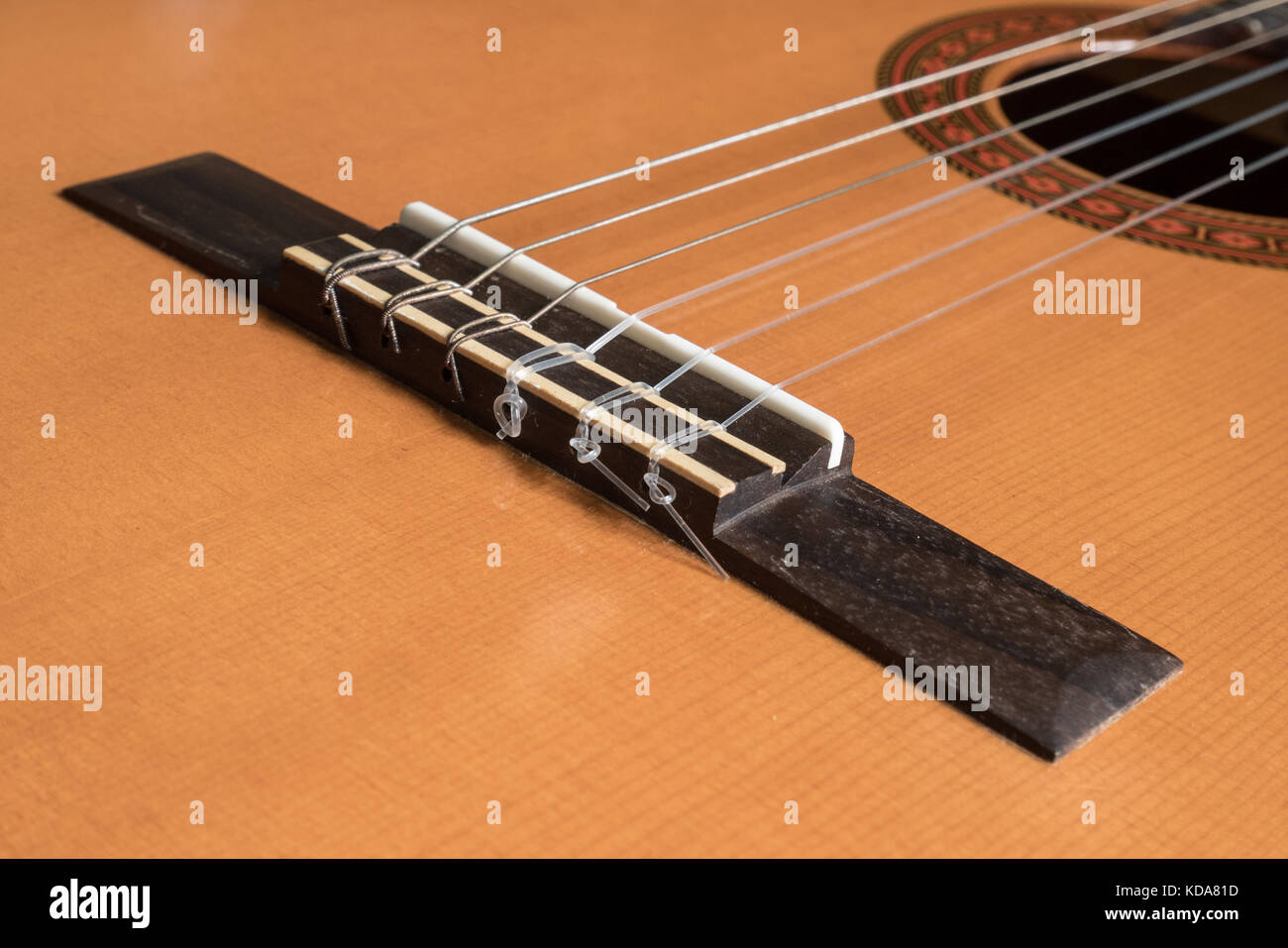 Classical Guitar Bridge Stock Photo