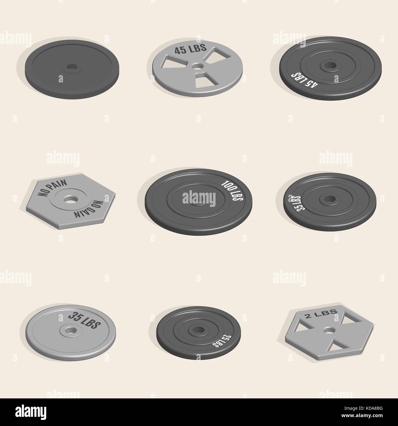 Sports equipment item. Weight plate for barbell element design