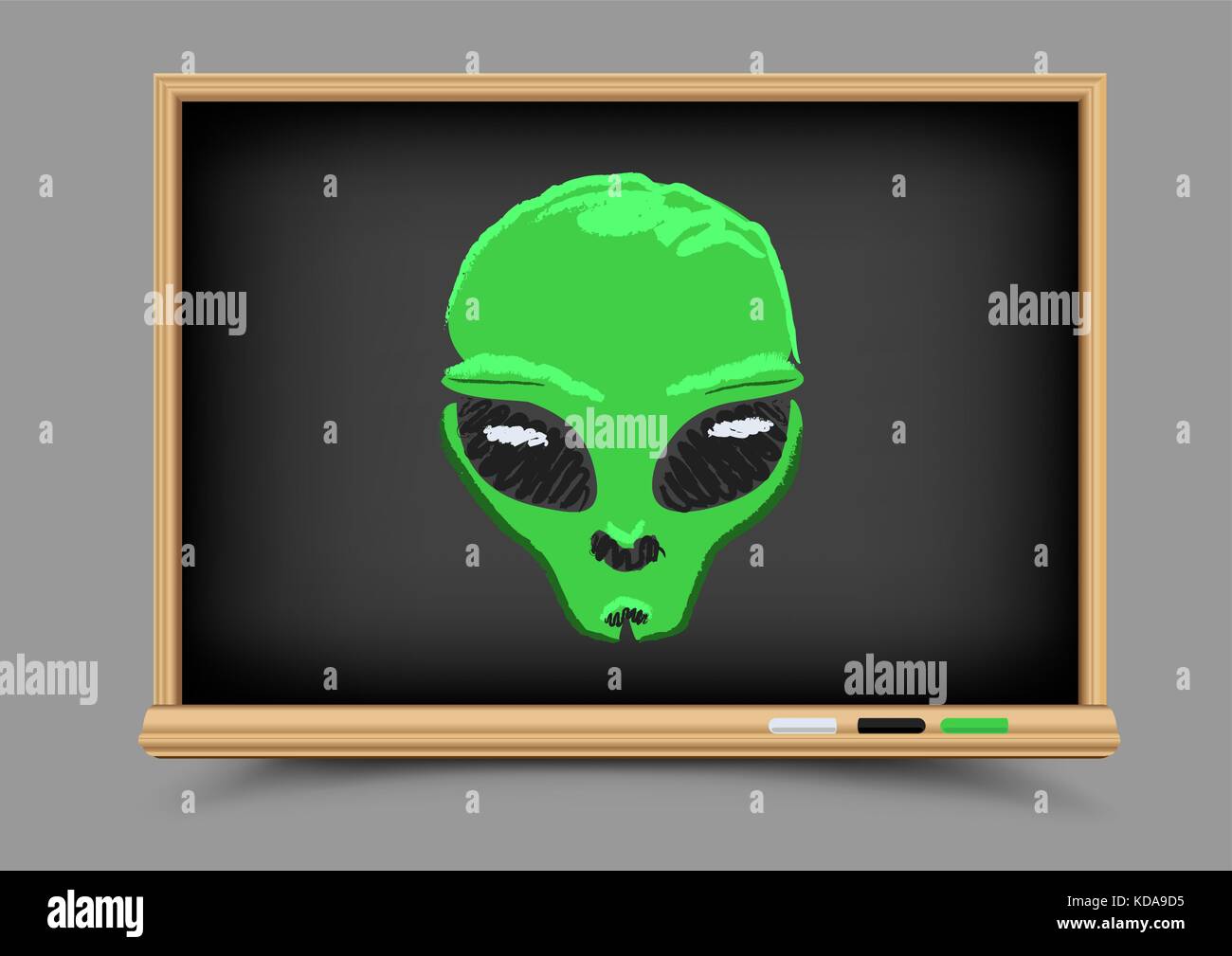 blackboard alien lesson Stock Vector