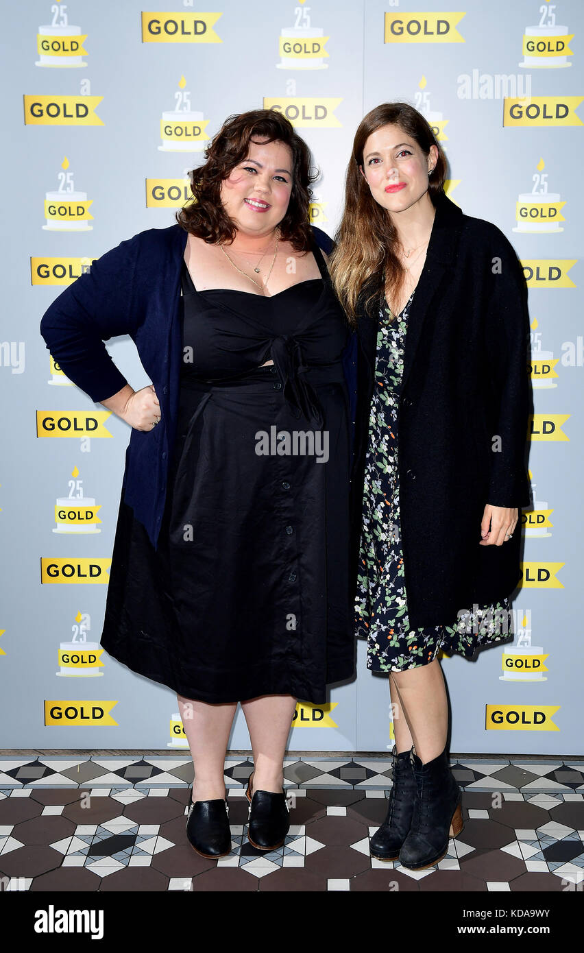 Ella Smith and Charity Wakefield attending Gold's 25th birthday party and the launch of UKTV Original Murder on the Blackpool Express at 100 Wardour St, London. Stock Photo