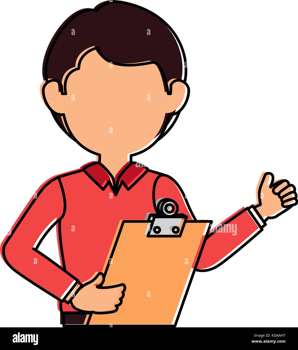 delivery worker with clipboard avatar character Stock Vector Image ...