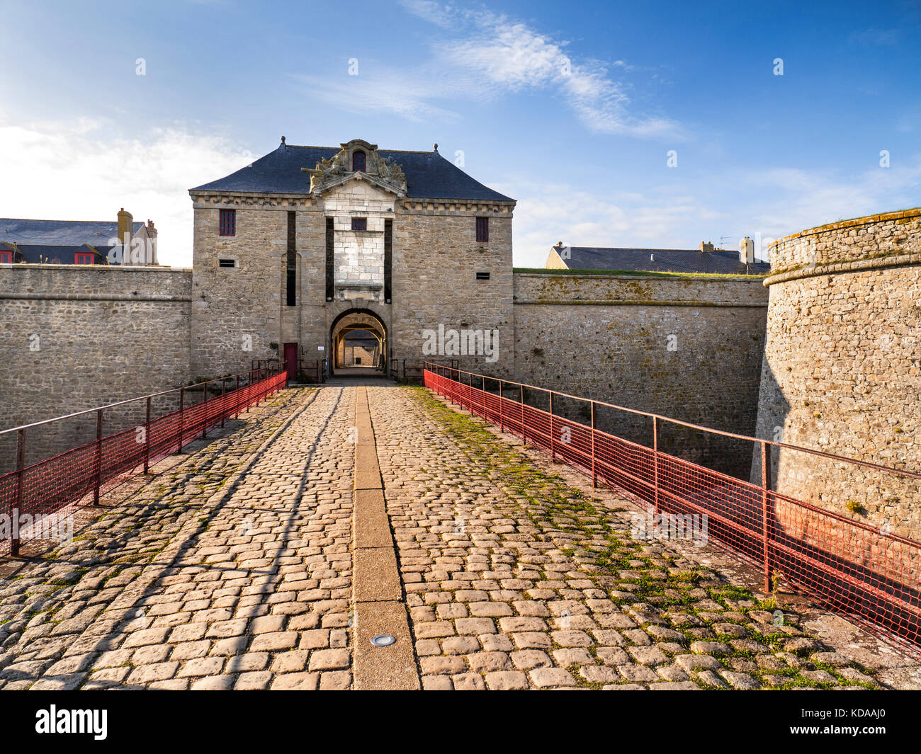 FORT Grand Entrance to La Citadelle / Citadel a coastal historic  star-shaped fort, built in 1591 in Port-Louis, Lorient, Brittany France  Stock Photo - Alamy