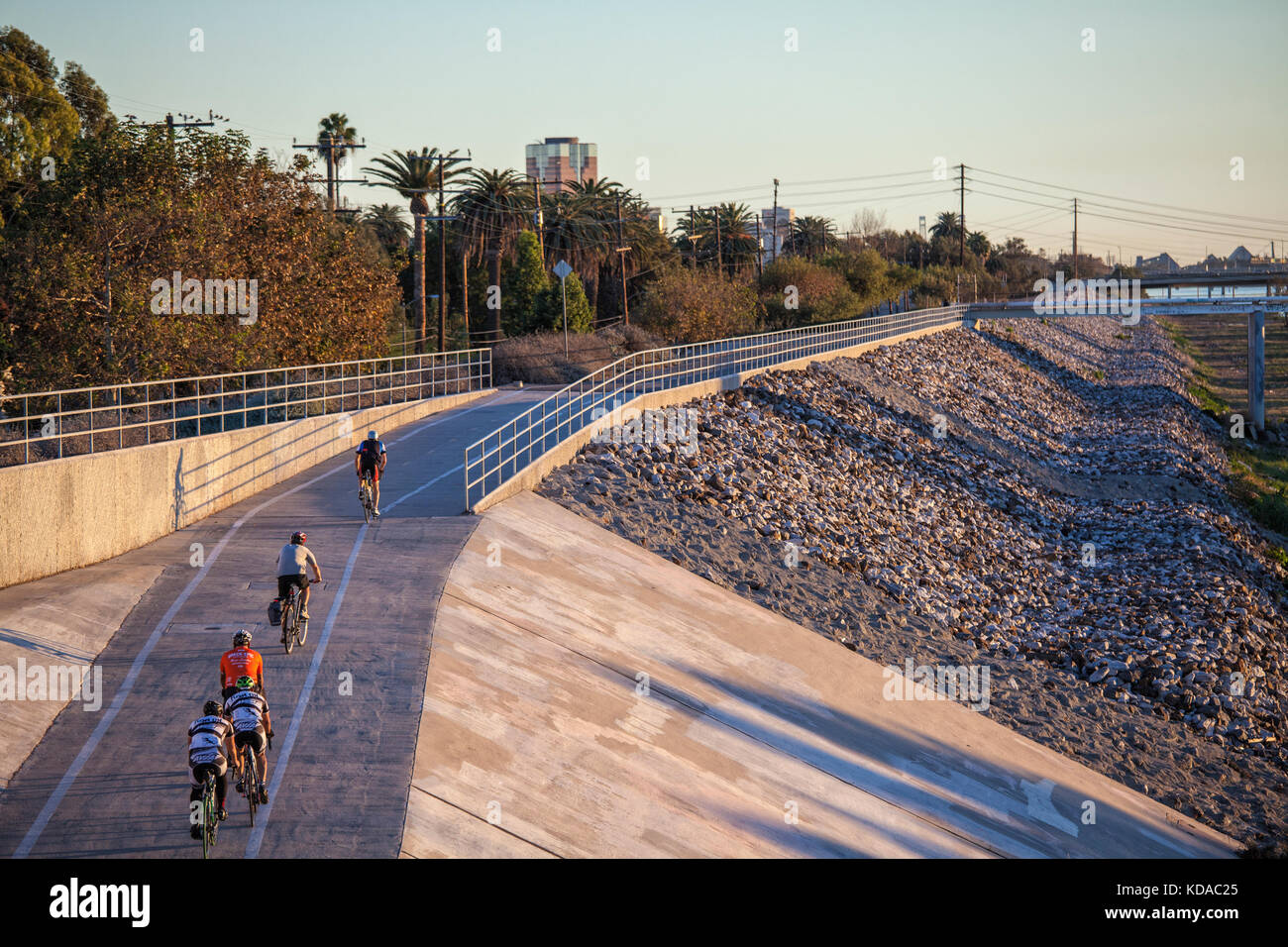 City Bike Path California - Bicycle Path Along Los Angeles River Near Willow Street Long Beach KDAC25