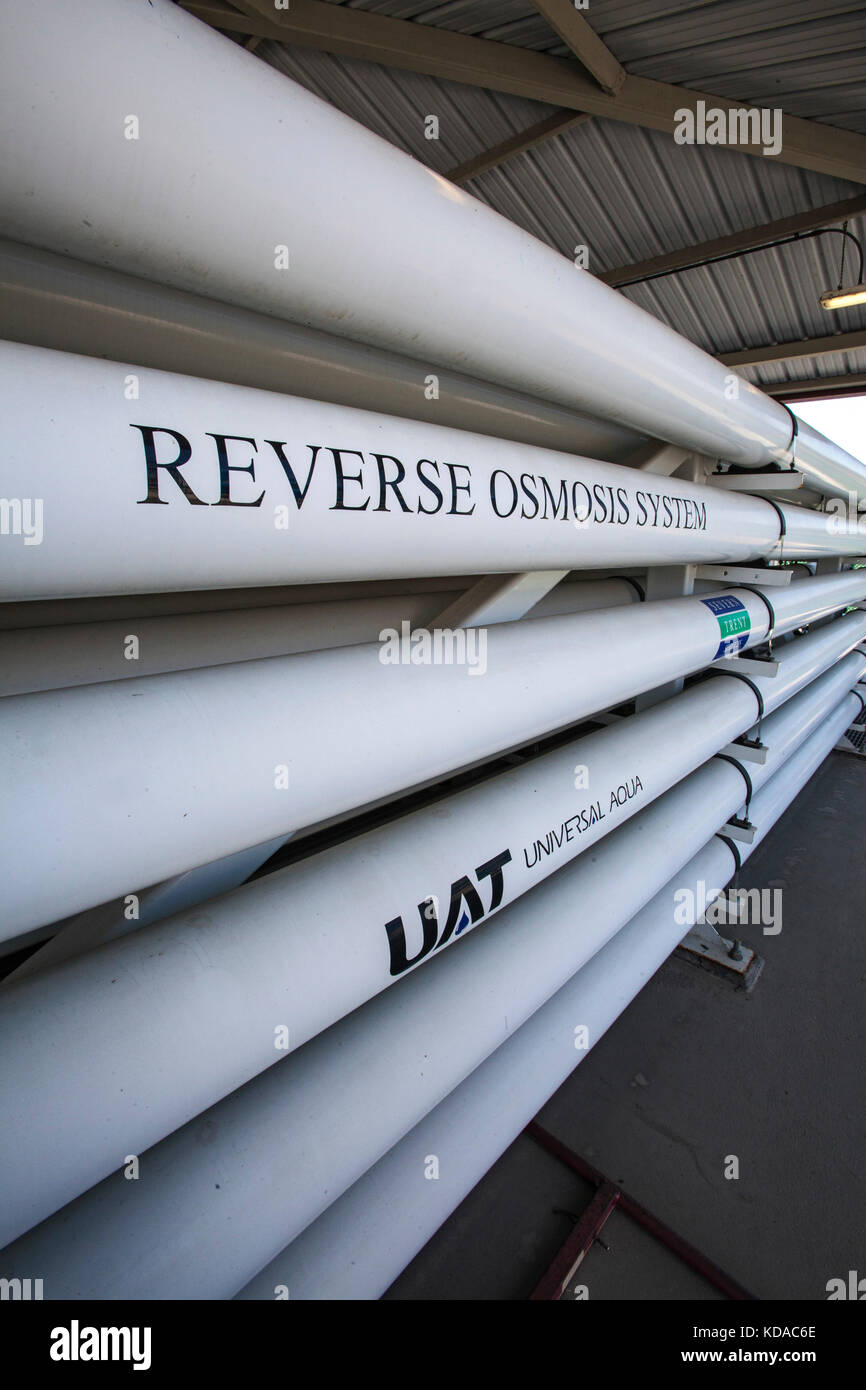 Reverse Osmosis System removes organic material, viruses and pesticides. The Water Replenishment District of Southern California (WRD) is the largest  Stock Photo