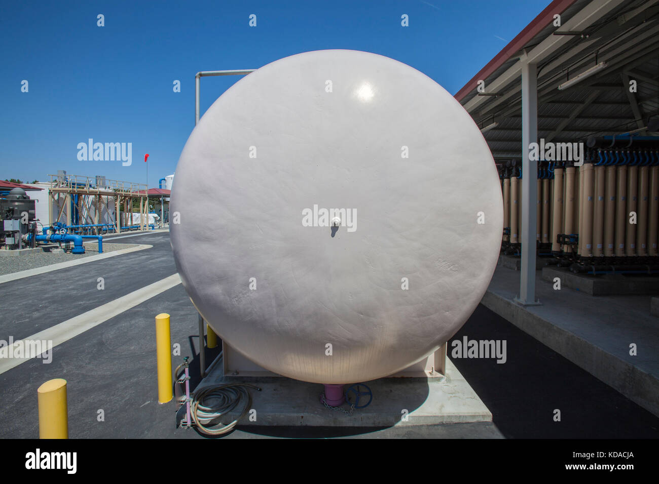 Tank at Leo J. Vander Lans Advanced Water Treatment Facility. The Water Replenishment District of Southern California. Long Beach, California Stock Photo