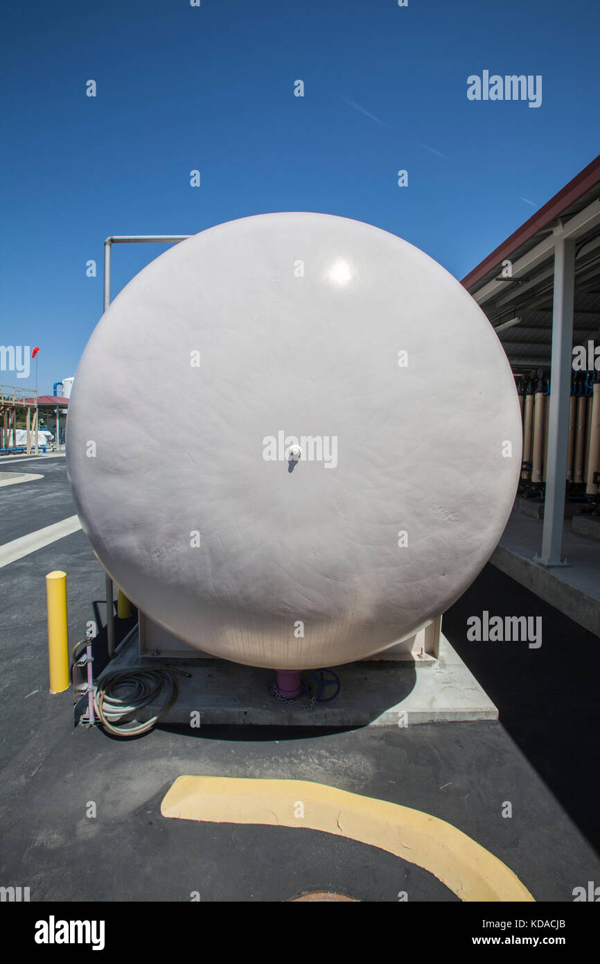 Tank at Leo J. Vander Lans Advanced Water Treatment Facility. The Water Replenishment District of Southern California. Long Beach, California Stock Photo