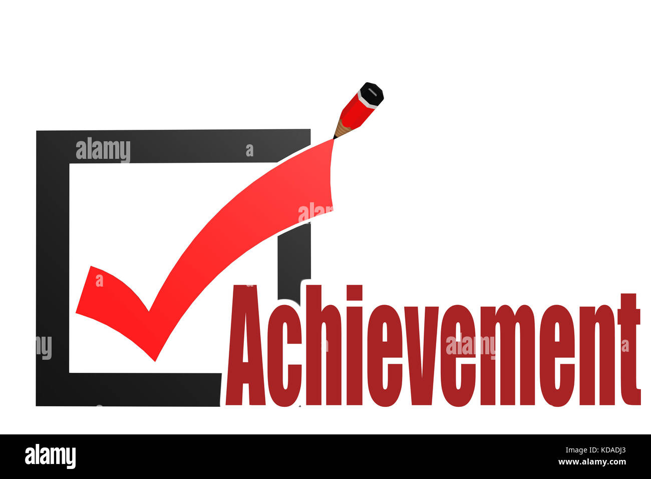 Check mark with achievement word image with hi-res rendered artwork ...