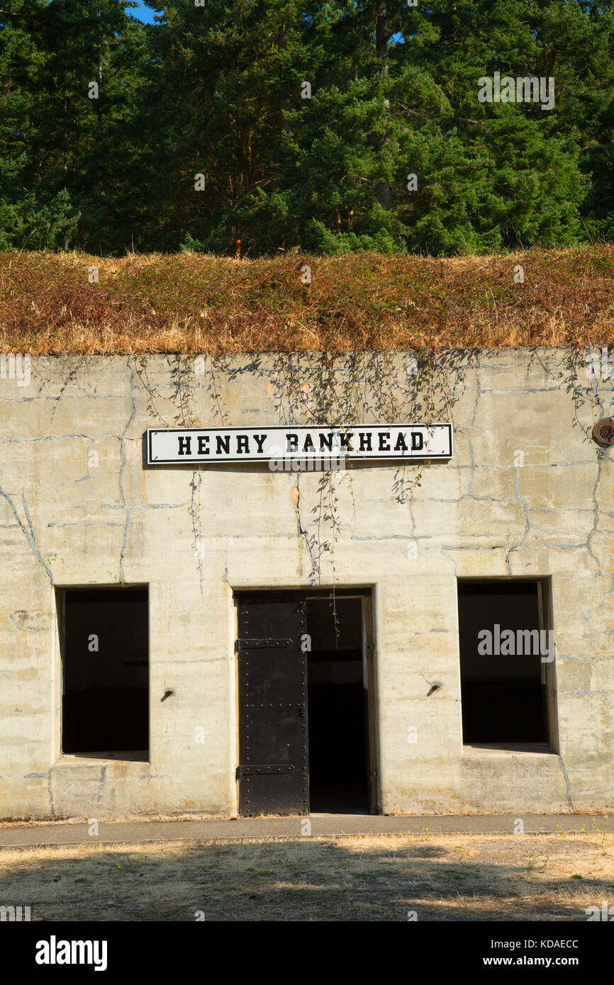 Henry Bankhead bunker, Fort Flagler State Park, Washington Stock Photo