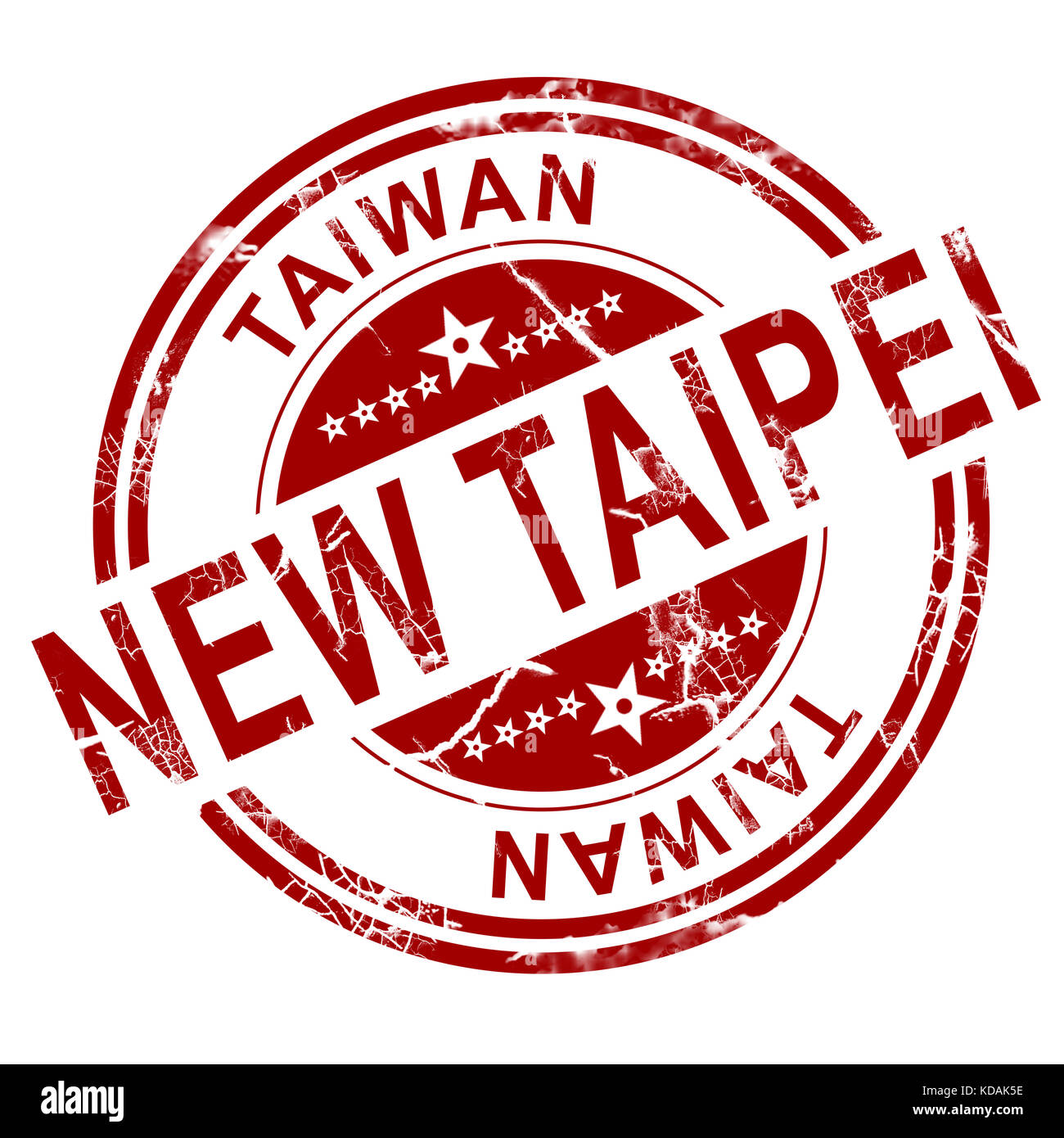 Red New Taipei stamp with white background, 3D rendering Stock Photo