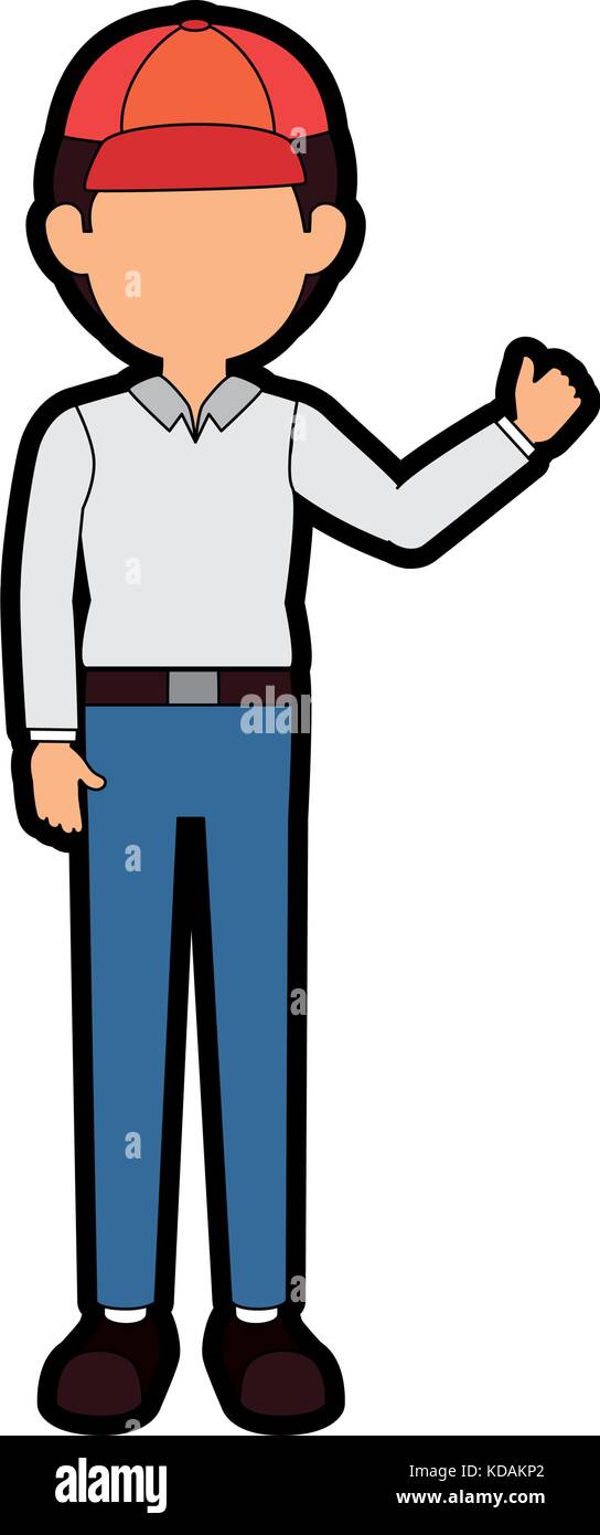 delivery worker avatar character vector illustration design Stock ...