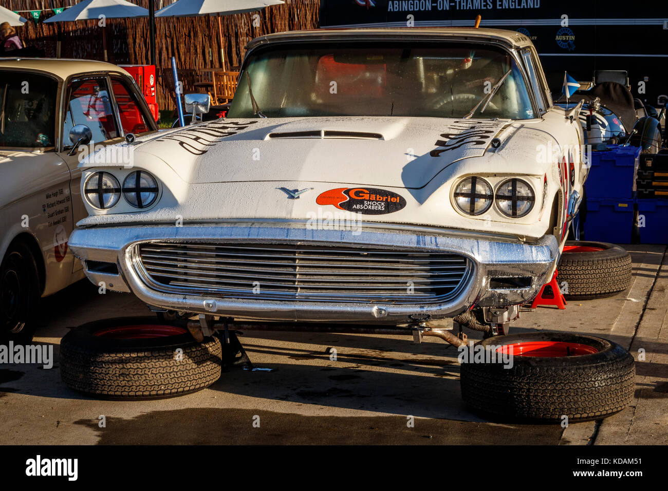 1959 Ford Thunderbird in the paddock garage undergoing preparation for ...