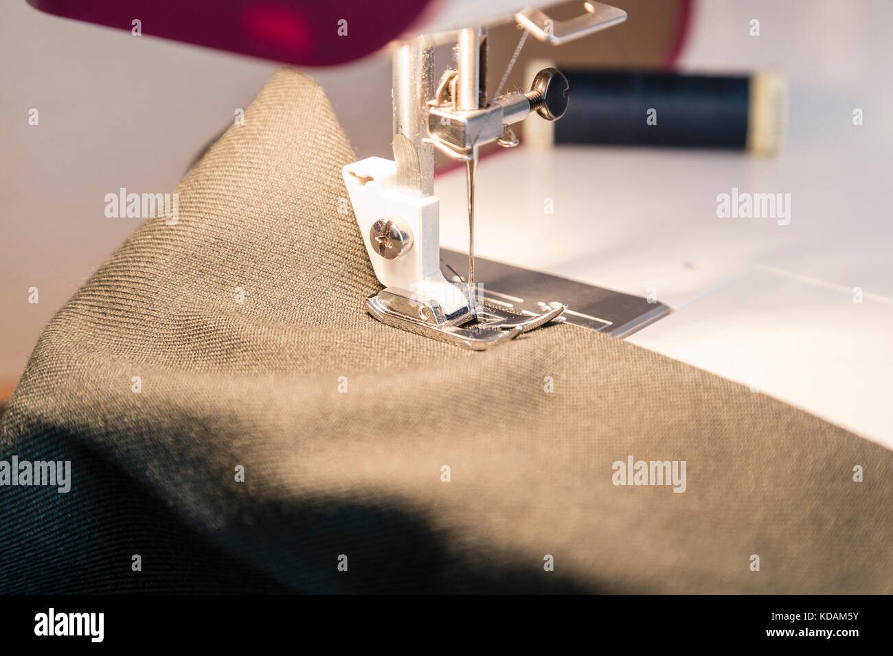 the sewing process at the stage of needle stitching Stock Photo Alamy